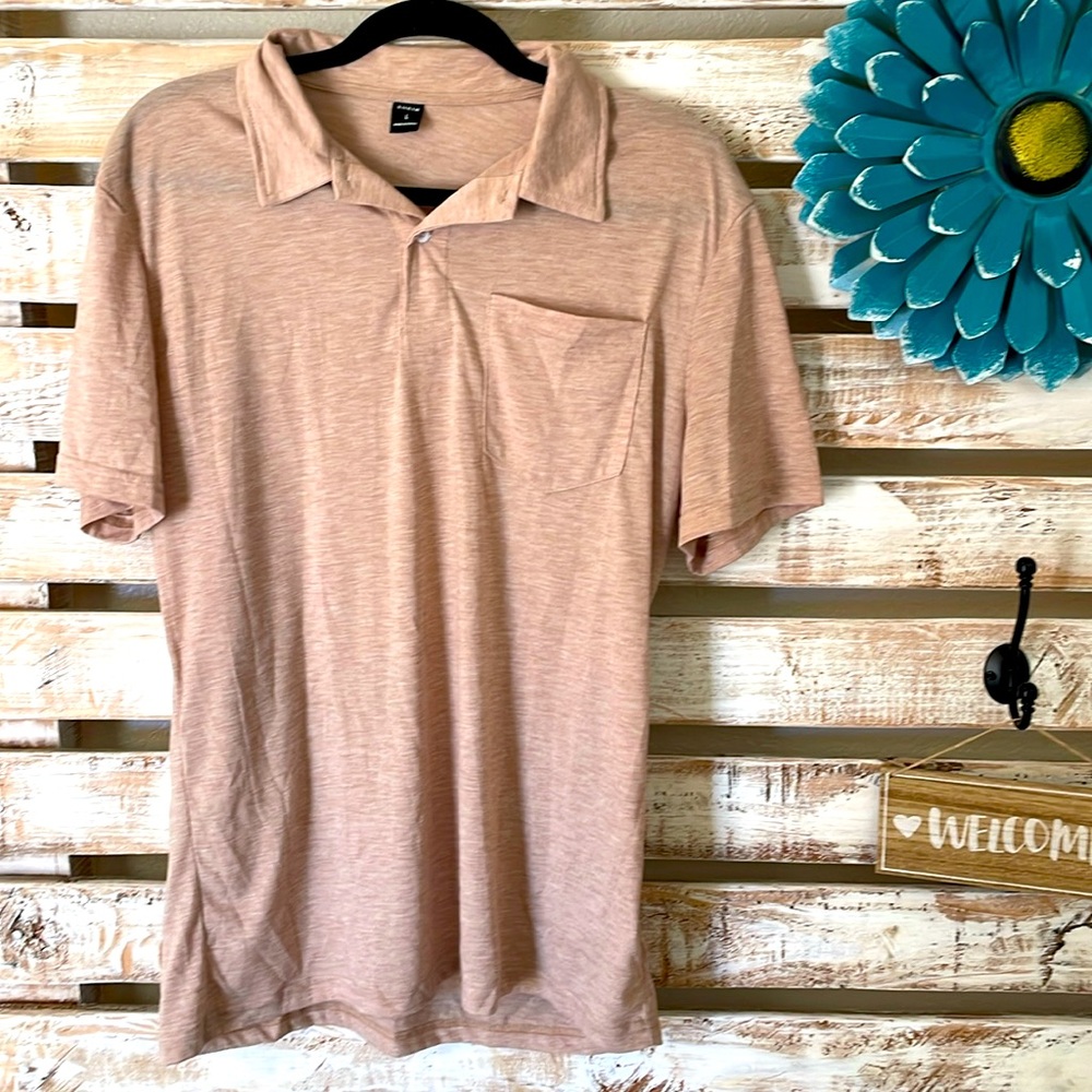 🔥🔥 (3/$20) 
Mens Large SHEIN Collared Pink/Peach Shirt
